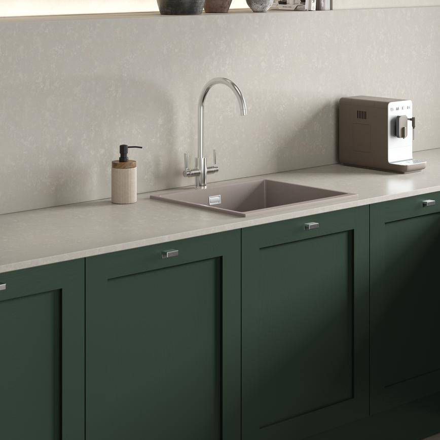 Garda Brushed Nickel Swan Neck Mixer Kitchen Tap