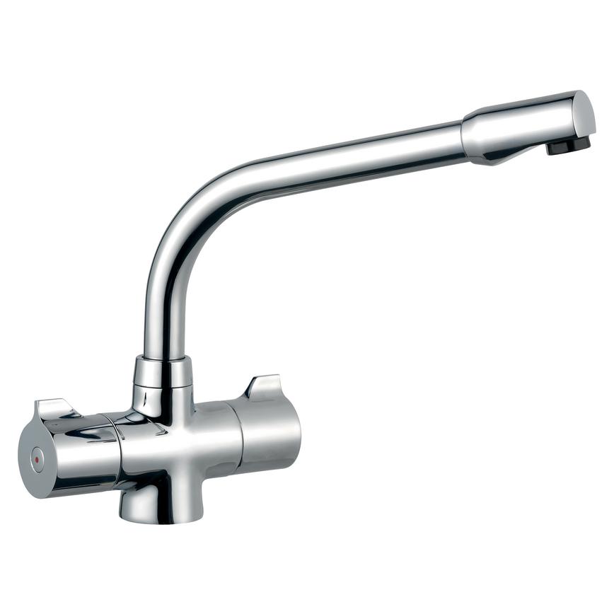 Hi-Tech Polished Chrome Long Arm Mixer Kitchen Tap