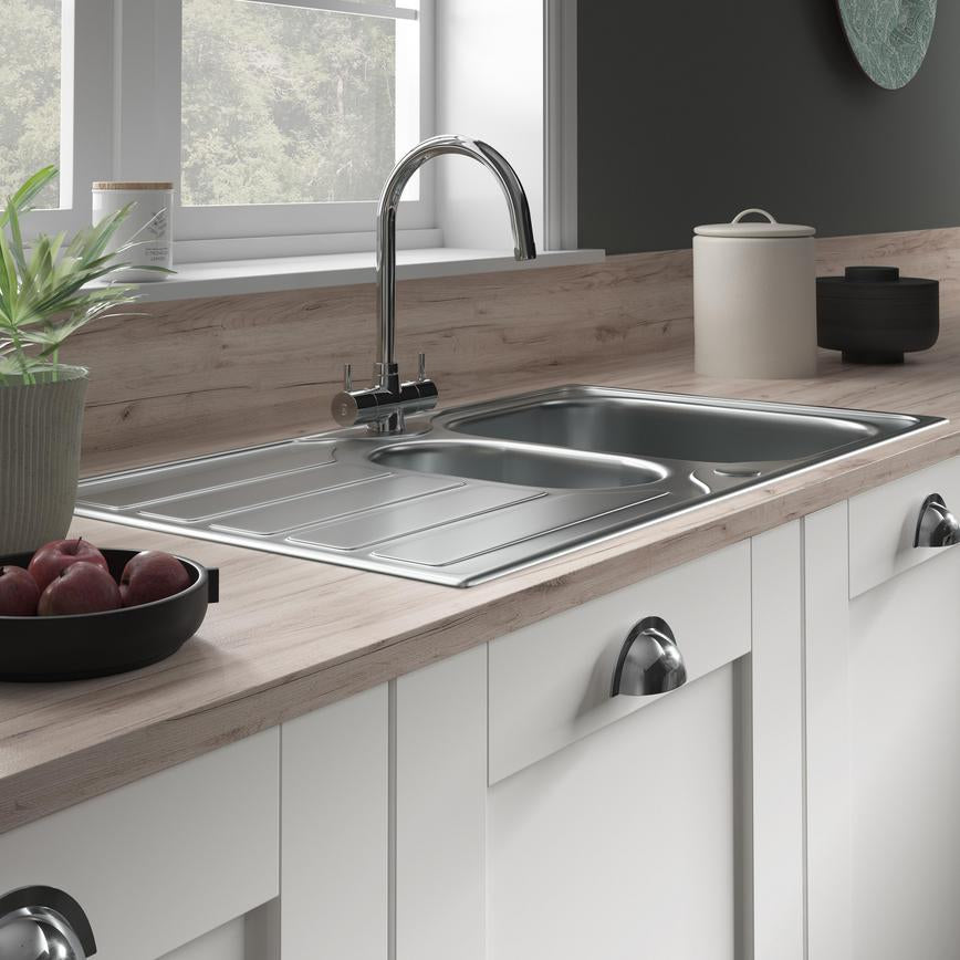 Drayton 1.5 Bowl Reversible Inset Stainless Steel Kitchen Sink