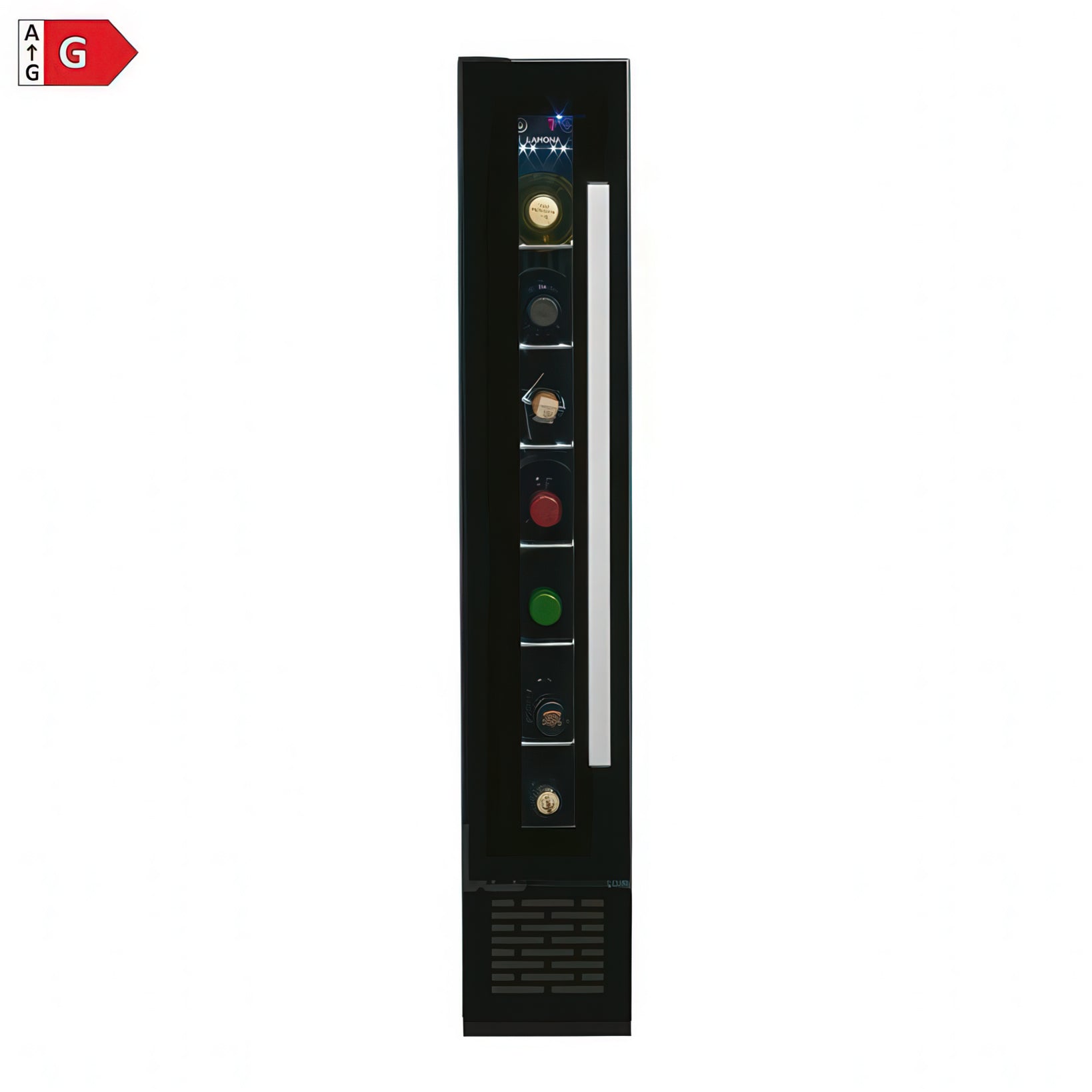 Lamona Slimline Integrated Under-Counter Black 7 Bottle Wine Cooler