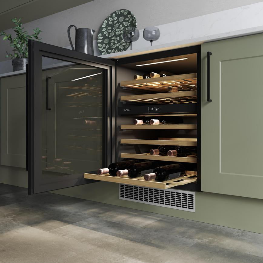 Lamona Integrated Under-Counter Black 46 Bottle Dual Zone Wine Cooler