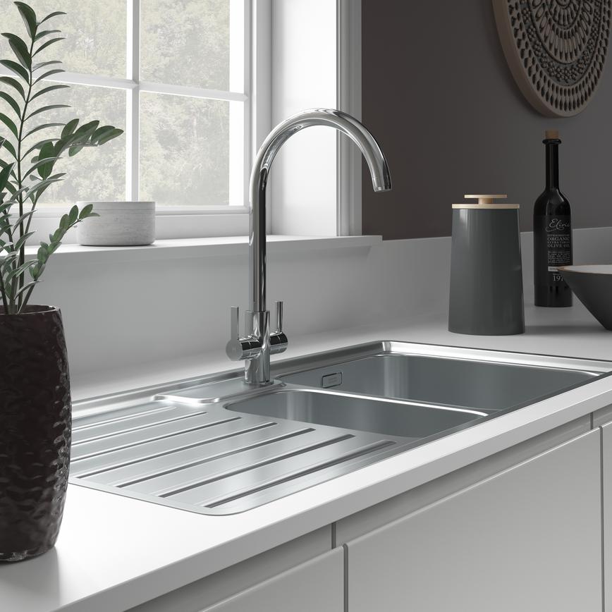 Franke Bell 1.5 Bowl Left Hand Inset Stainless Steel Kitchen Sink