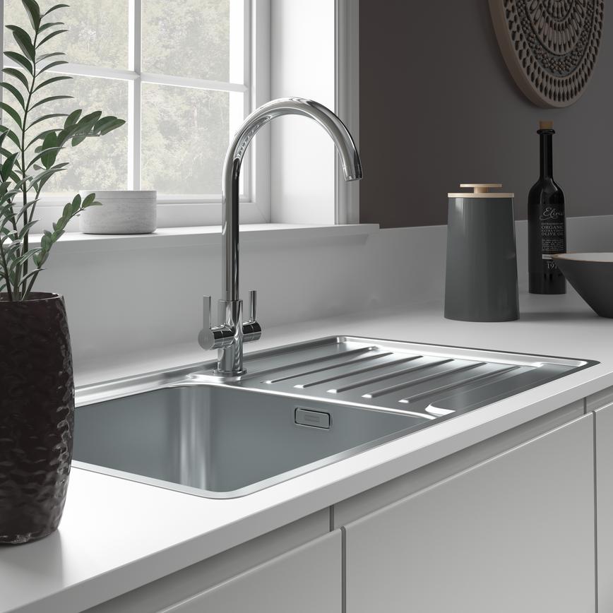 Franke Bell 1.5 Bowl Right Hand Inset Stainless Steel Kitchen Sink