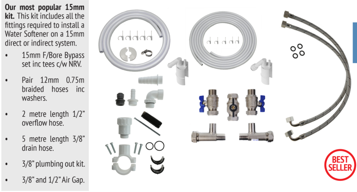 Kit 1: 15mm Full Flow Water Softener Installation Kits