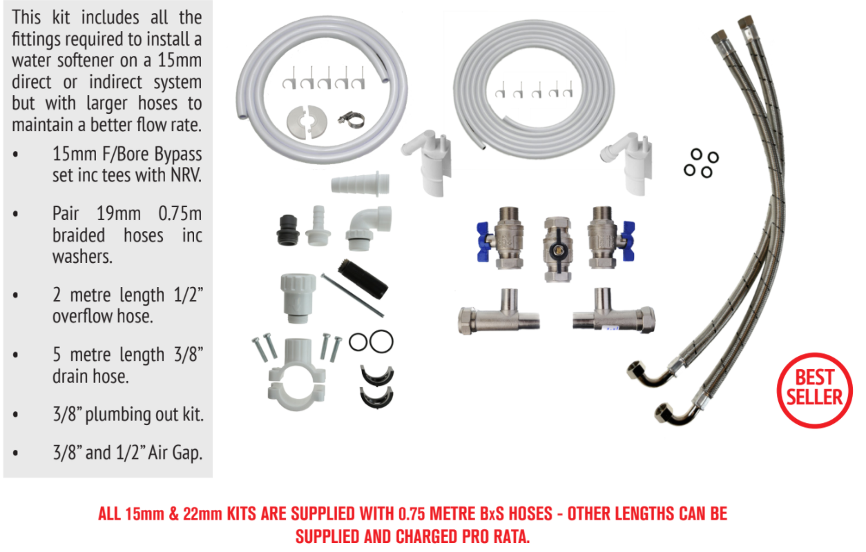 Kit 1: 15mm Full Flow Water Softener Installation Kits
